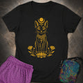 Sacred Cat of the Moon Womens T-Shirt