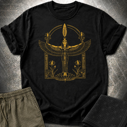 Winged Goddess of Sacred Balance - Winged Goddess of Sacred Balance T-Shirt - Black