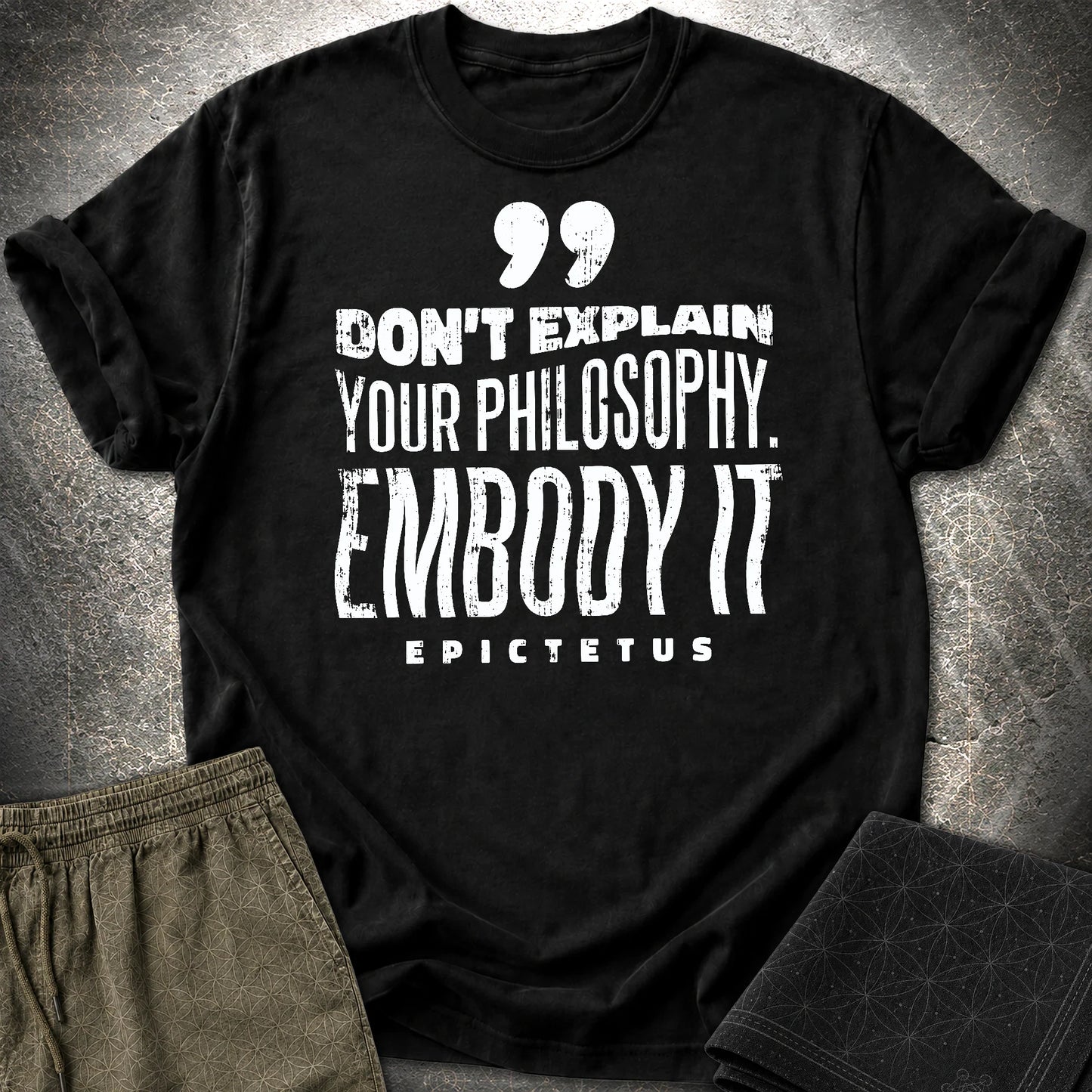 Epictetus Embody Philosophy T-Shirt - Epictetus Embody Philosophy T-Shirt - Black