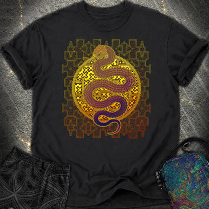 Shipibo Cosmic Snake Comfort T-Shirt - Shipibo Cosmic Snake Comfort T-Shirt - Black