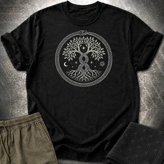 888 Ouroboros Tree T-Shirt - 888 Ouroboros Tree T-Shirt - Black