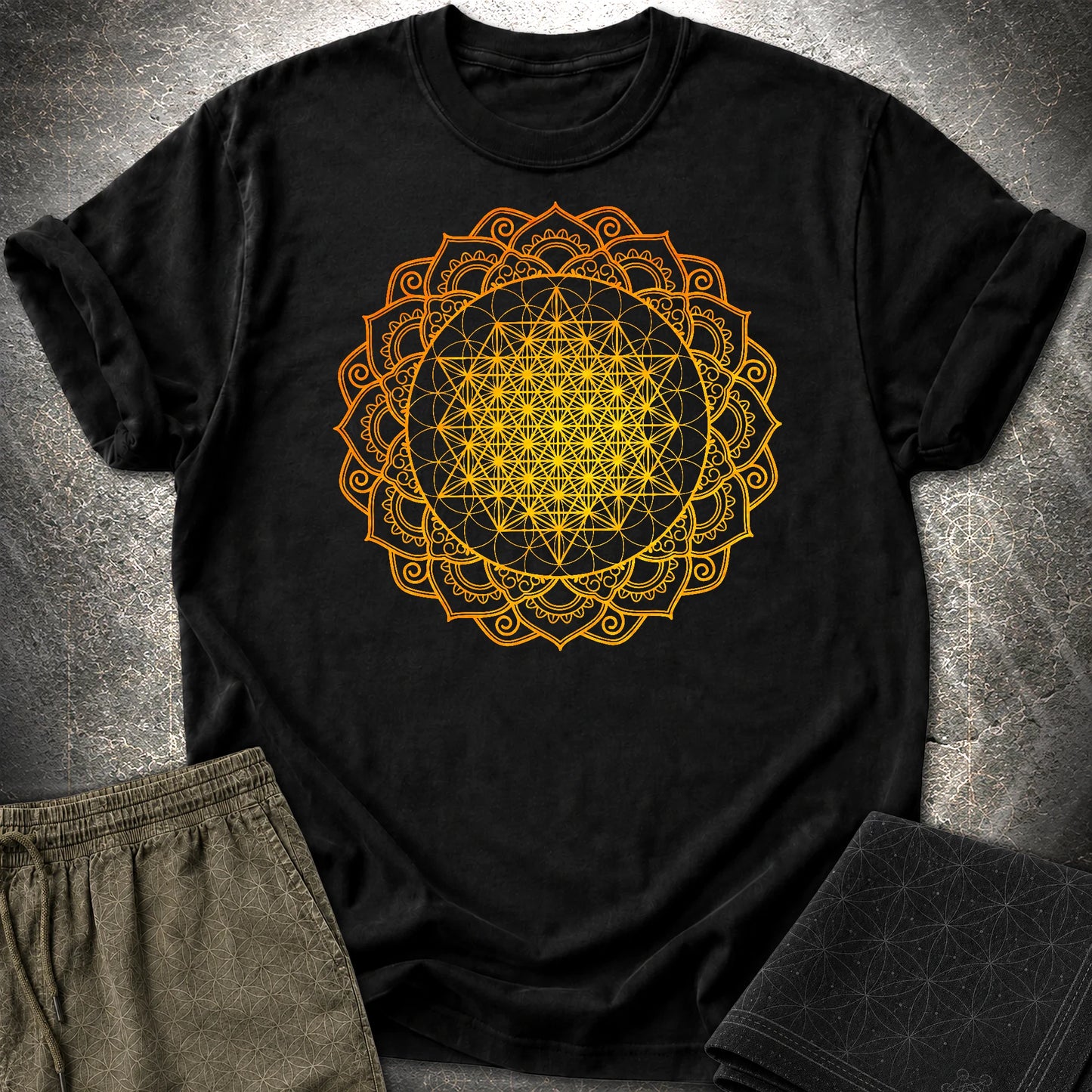 Tetrahedron Mandala T-Shirt - Tetrahedron Mandala T-Shirt - Black
