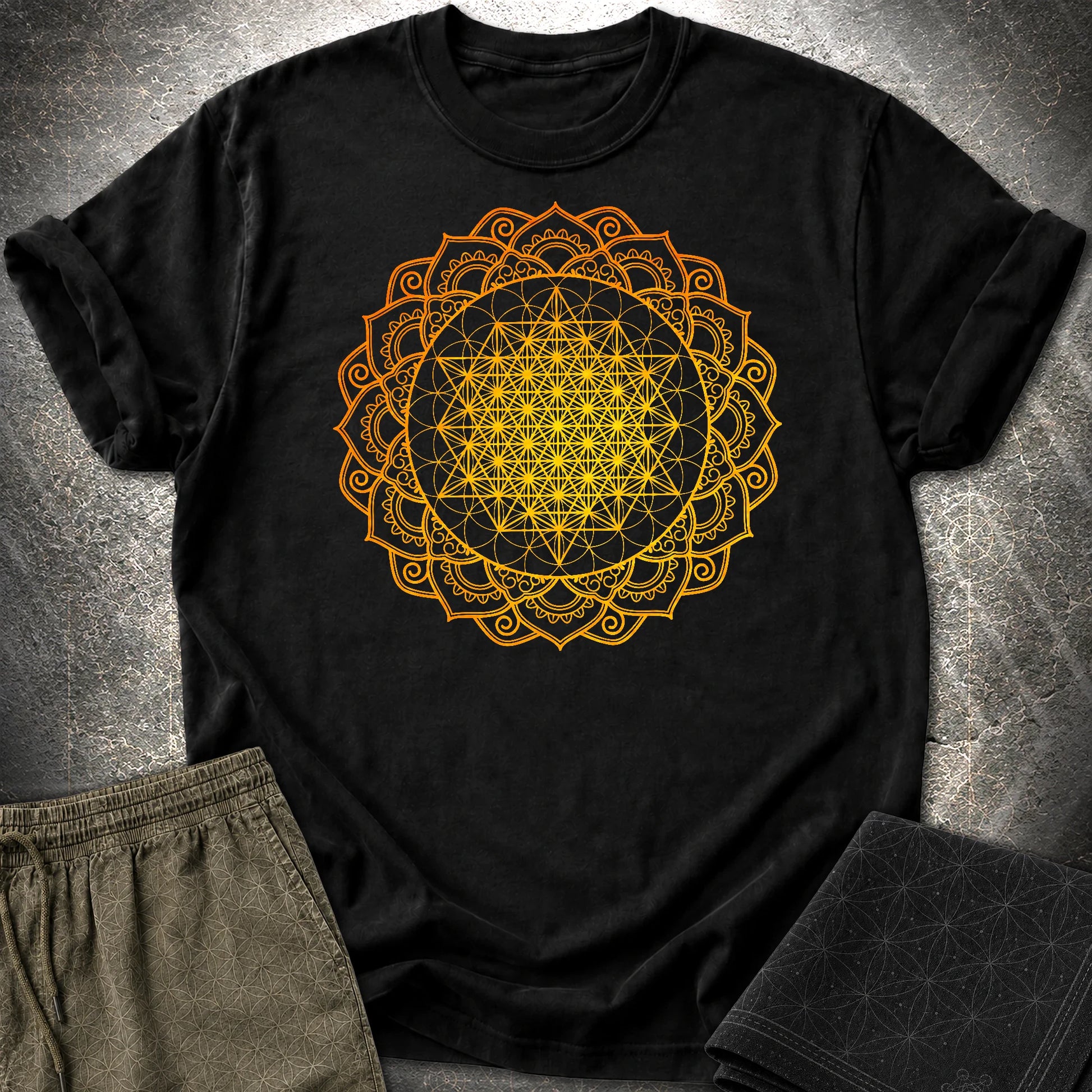 Tetrahedron Mandala T-Shirt - Tetrahedron Mandala T-Shirt - Black