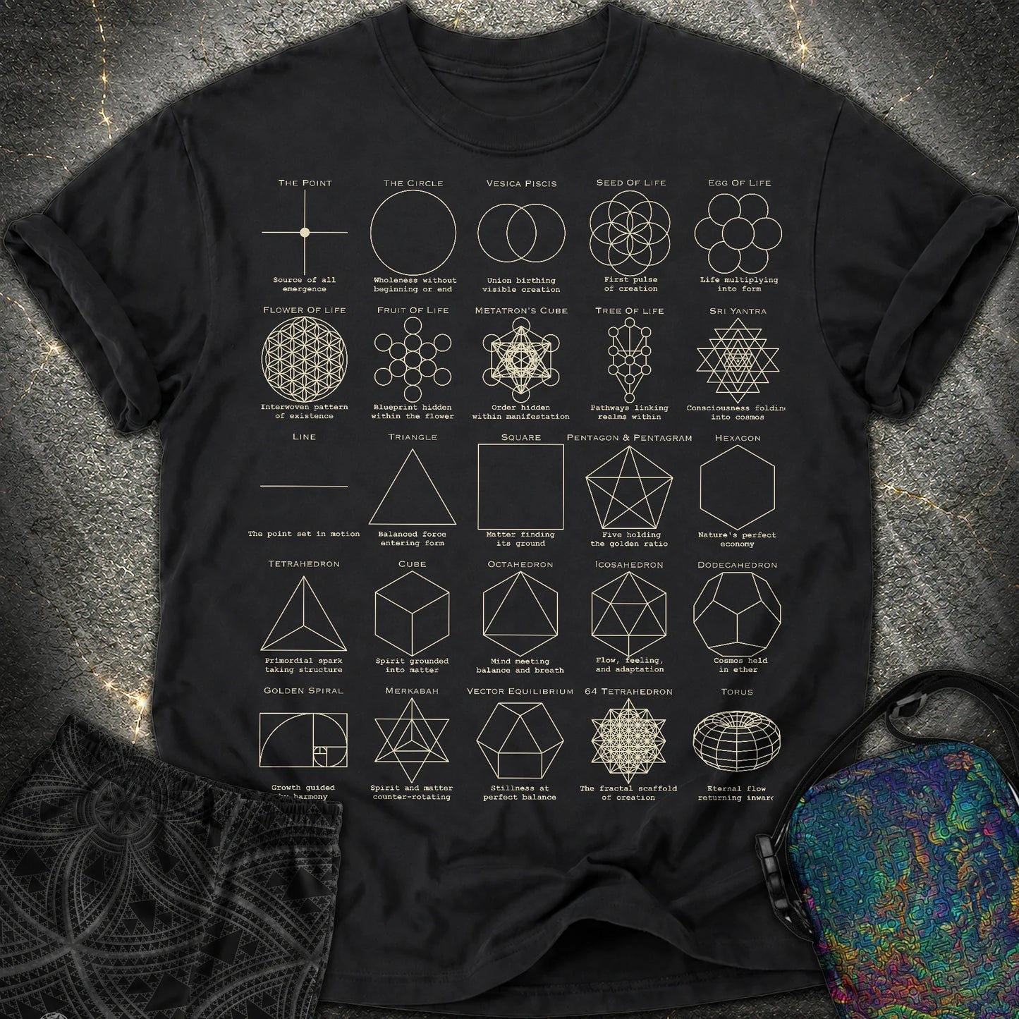 Sacred Geometry Figures Comfort T-Shirt - Sacred Geometry Figures Comfort T-Shirt - Black