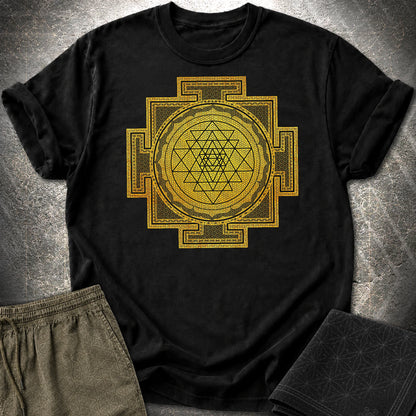 Sri Yantra Intricate Patterns T-Shirt - Sri Yantra Intricate Patterns T-Shirt - Black