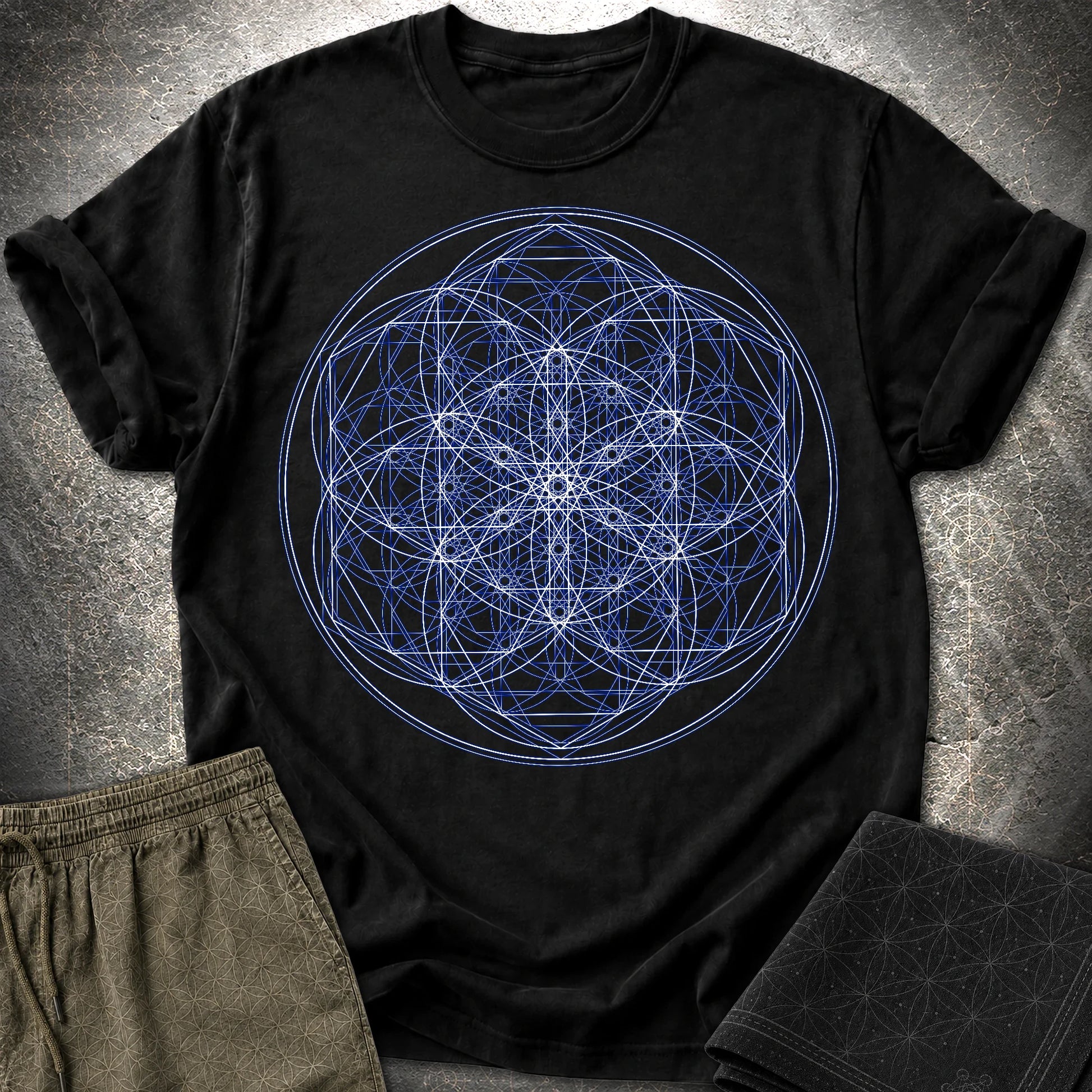 Sacred Flower Grids - Sacred Flower Grids T-Shirt - Black