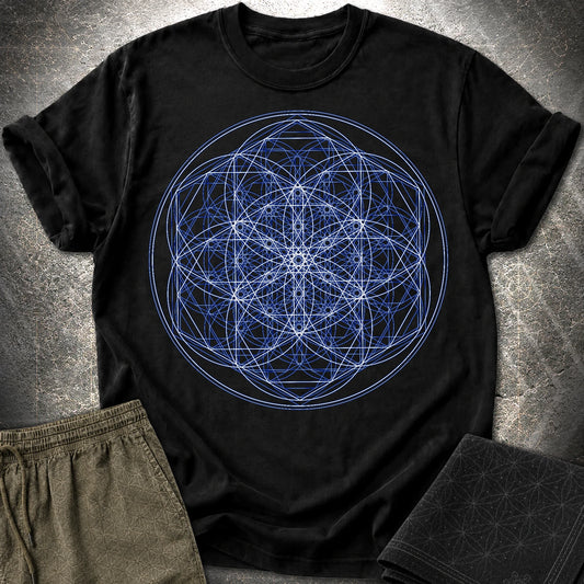 Sacred Flower Grids - Sacred Flower Grids T-Shirt - Black