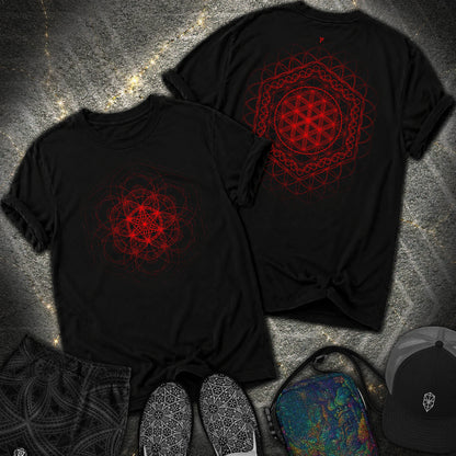 Harmony Flower Grid 2 Sided Comfort T-Shirt - Harmony Flower Grid 2 Sided Comfort T-Shirt - Black