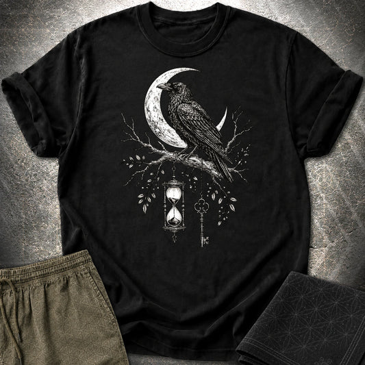 Crow Hourglass Key - Crow Hourglass Key T-Shirt - Black