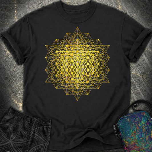 64 Tetrahedron Metatron Grid Comfort T-Shirt - 64 Tetrahedron Metatron Grid Comfort T-Shirt - Black