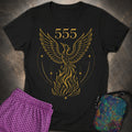 555 Angel Number Rebirth Womens T-Shirt