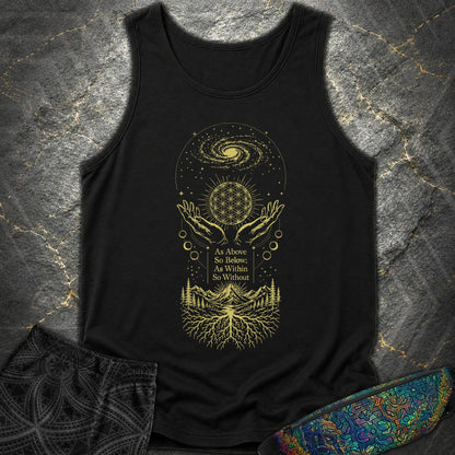 As Above So Below Flower Of Life - As Above So Below Flower Of Life Comfort Tank Top - Black