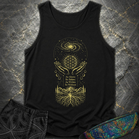 As Above So Below Flower Of Life - As Above So Below Flower Of Life Comfort Tank Top - Black