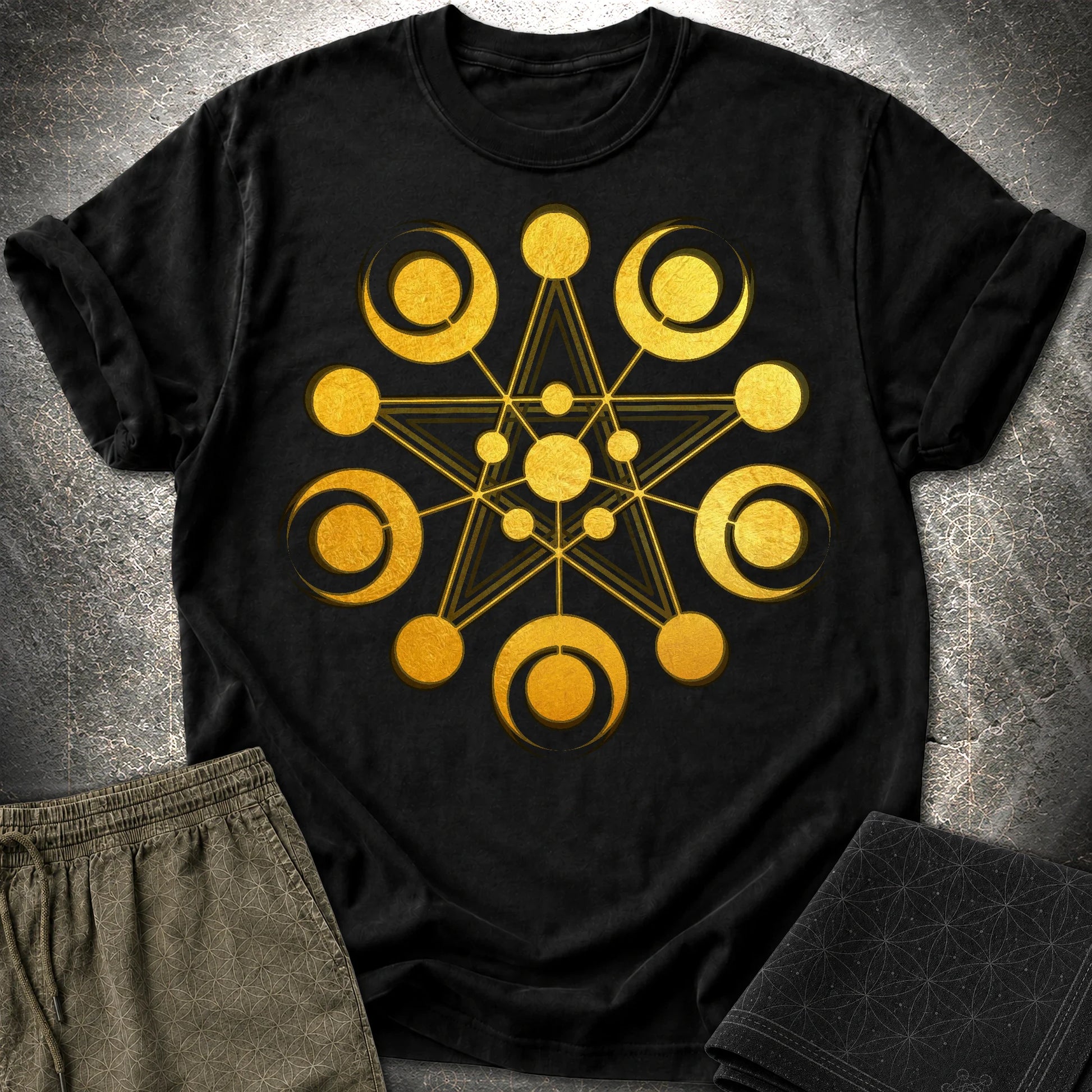 Golden Crop Circle T-Shirt - Golden Crop Circle T-Shirt - Black