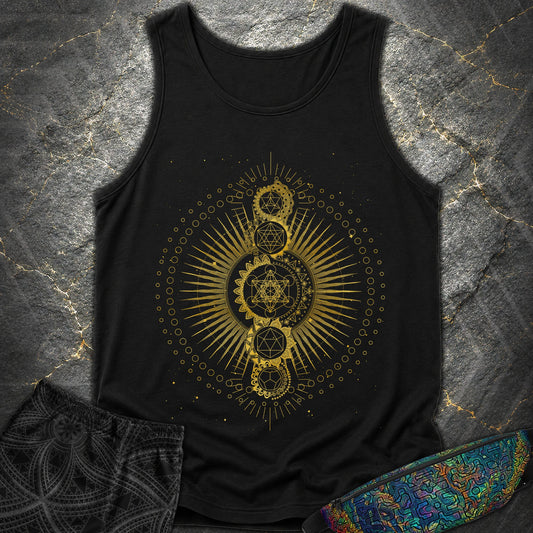 Sacred Geometry Radiating Mandala - Sacred Geometry Radiating Mandala Comfort Tank Top - Black