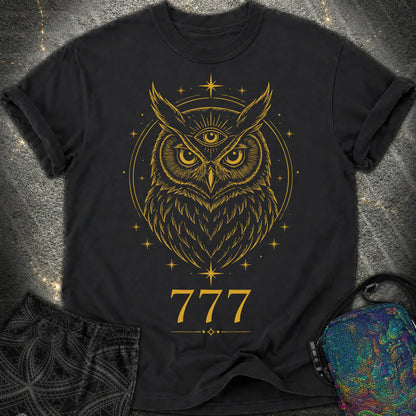 777 Mystic Owl Comfort T-Shirt - 777 Mystic Owl Comfort T-Shirt - Black