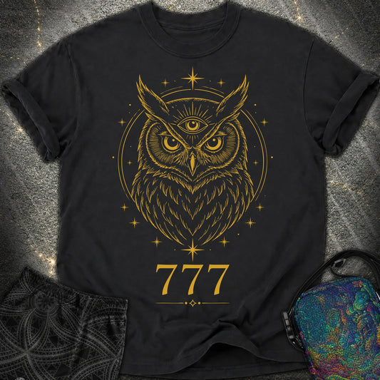 777 Mystic Owl Comfort T-Shirt - 777 Mystic Owl Comfort T-Shirt - Black