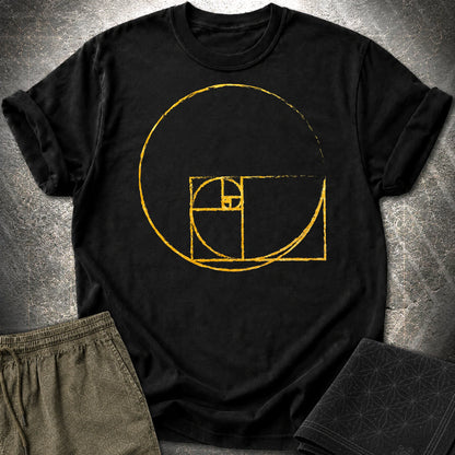 Golden Ratio Spiral Circle T-Shirt - Golden Ratio Spiral Circle T-Shirt - Black