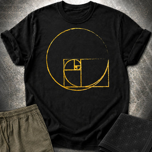 Golden Ratio Spiral Circle T-Shirt - Golden Ratio Spiral Circle T-Shirt - Black