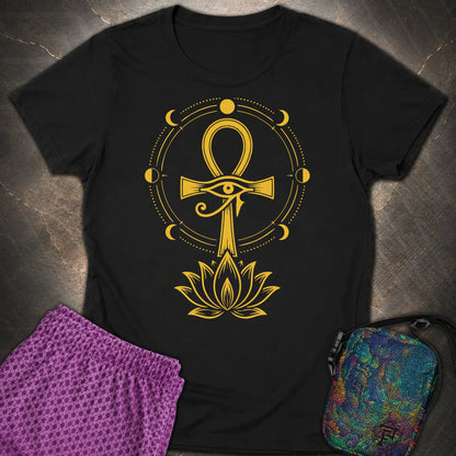 Eye of Life Above Lotus - Eye of Life Above Lotus Womens T-Shirt - Black