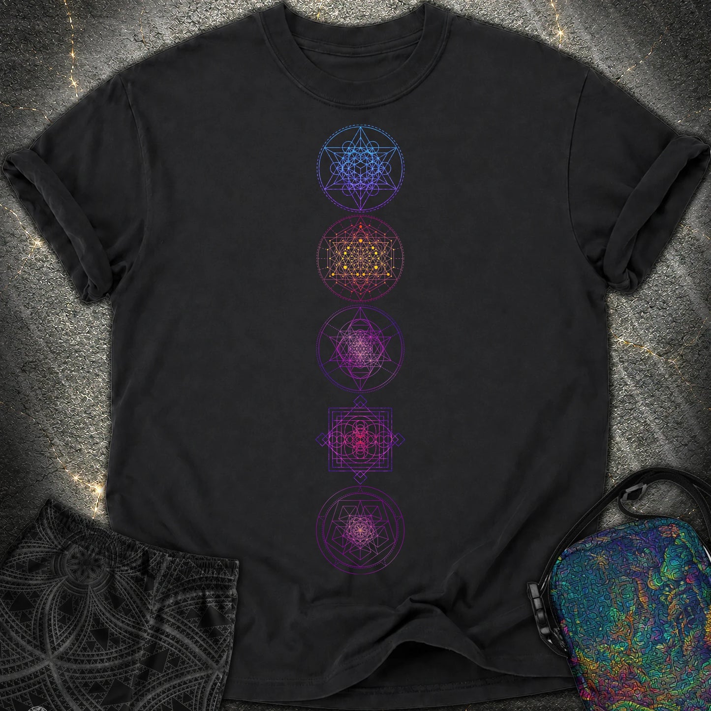 Sacred Geometry T-Shirt - Sacred Geometry Comfort T-Shirt - Black