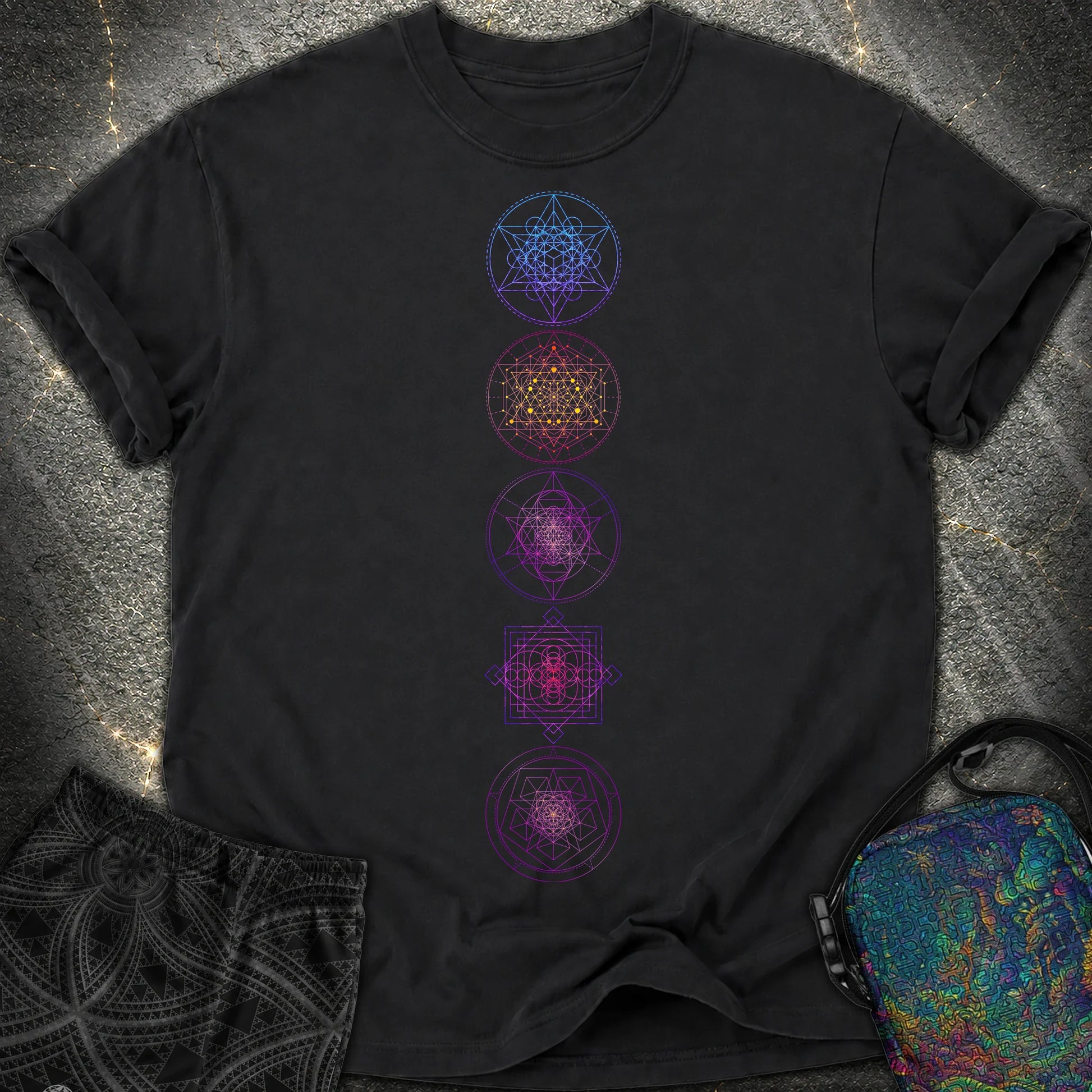 Sacred Geometry T-Shirt - Sacred Geometry Comfort T-Shirt - Black