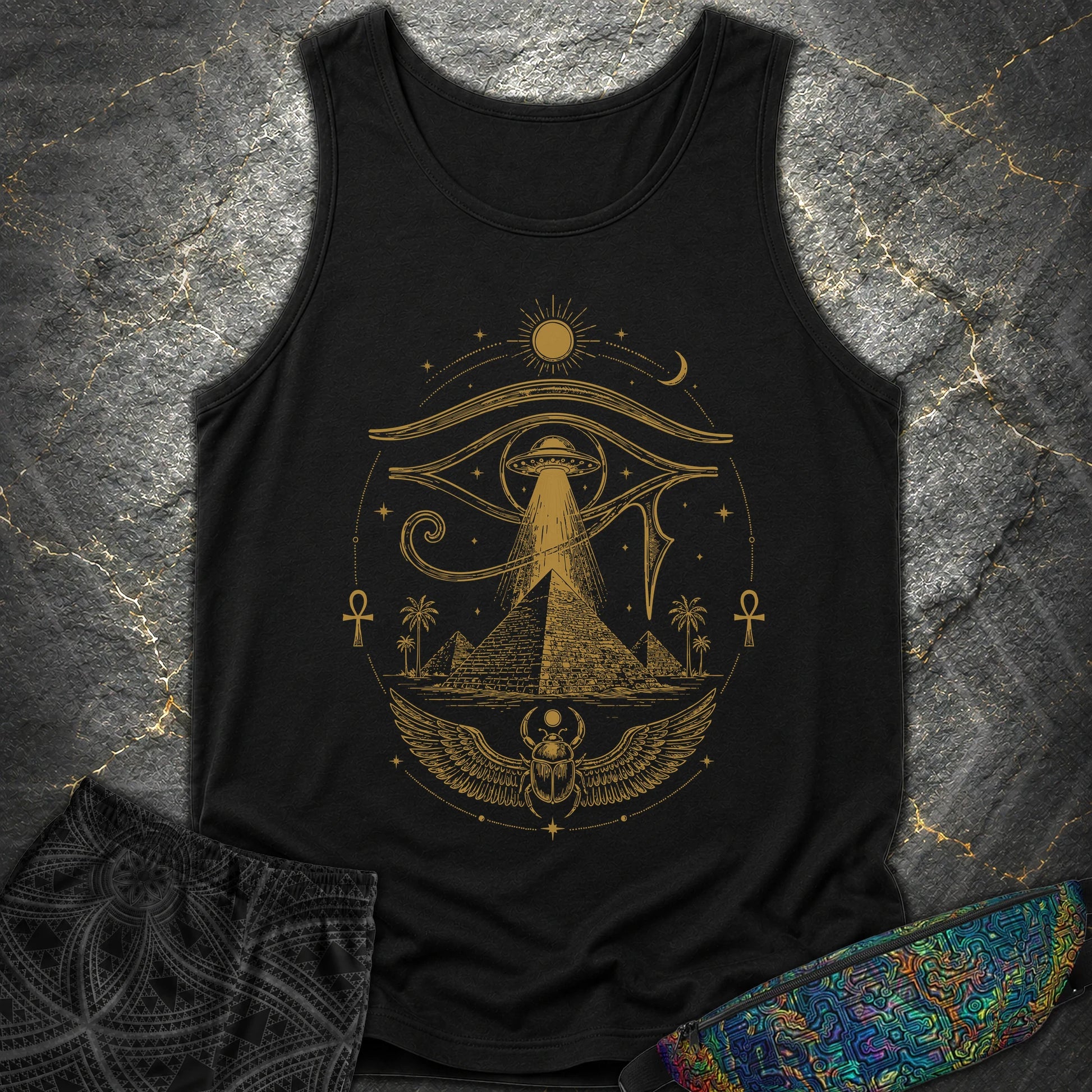 Ancient Eye Over the Pyramids - Ancient Eye Over the Pyramids Comfort Tank Top - Black