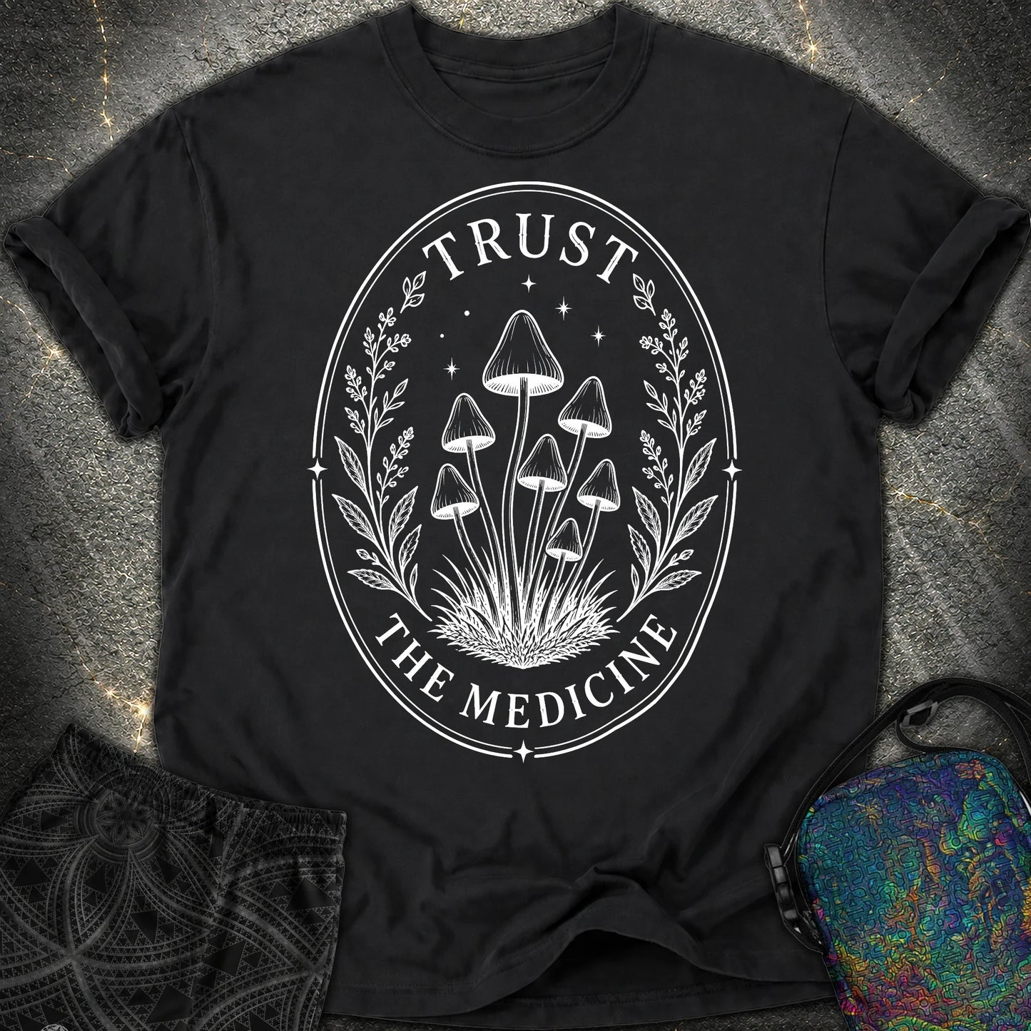 Trust The Medicine Mushroom Comfort T-Shirt - Trust The Medicine Mushroom Comfort T-Shirt - Black