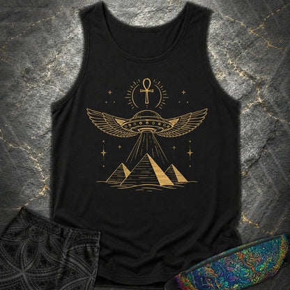 Winged Starship Over the Pyramids - Winged Starship Over the Pyramids Comfort Tank Top - Black
