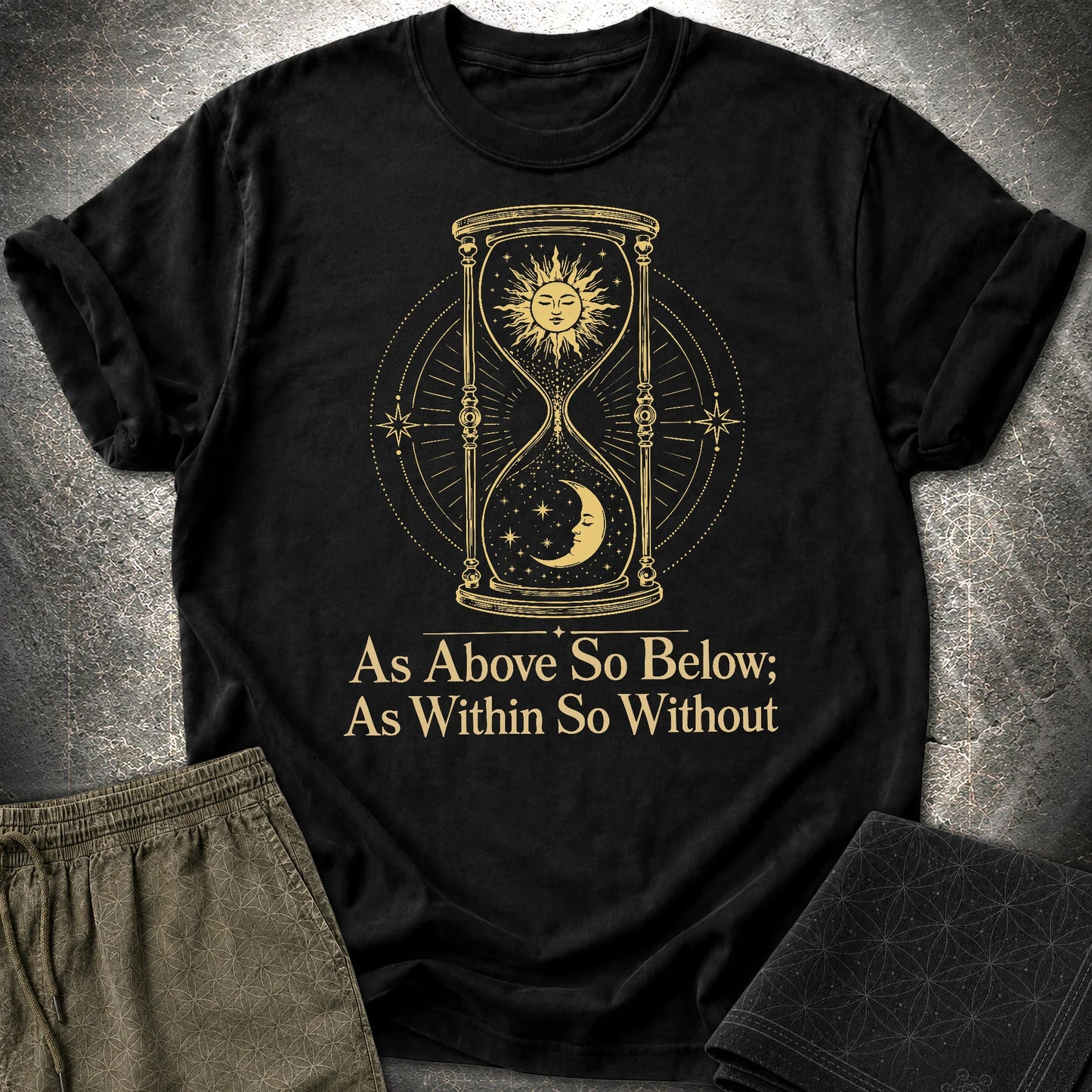 As Above So Below Hourglass - As Above So Below Hourglass T-Shirt - Black