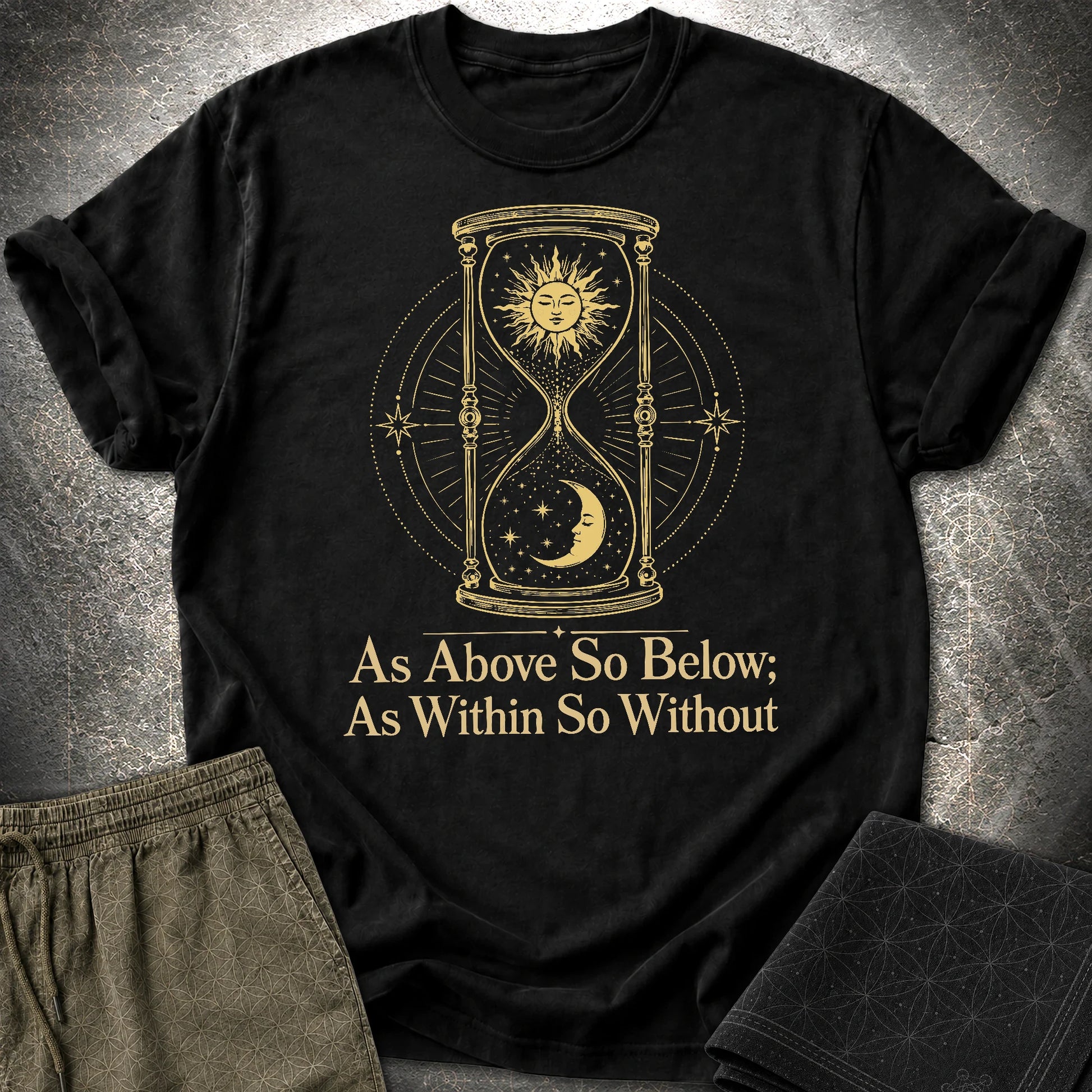 As Above So Below Hourglass - As Above So Below Hourglass T-Shirt - Black
