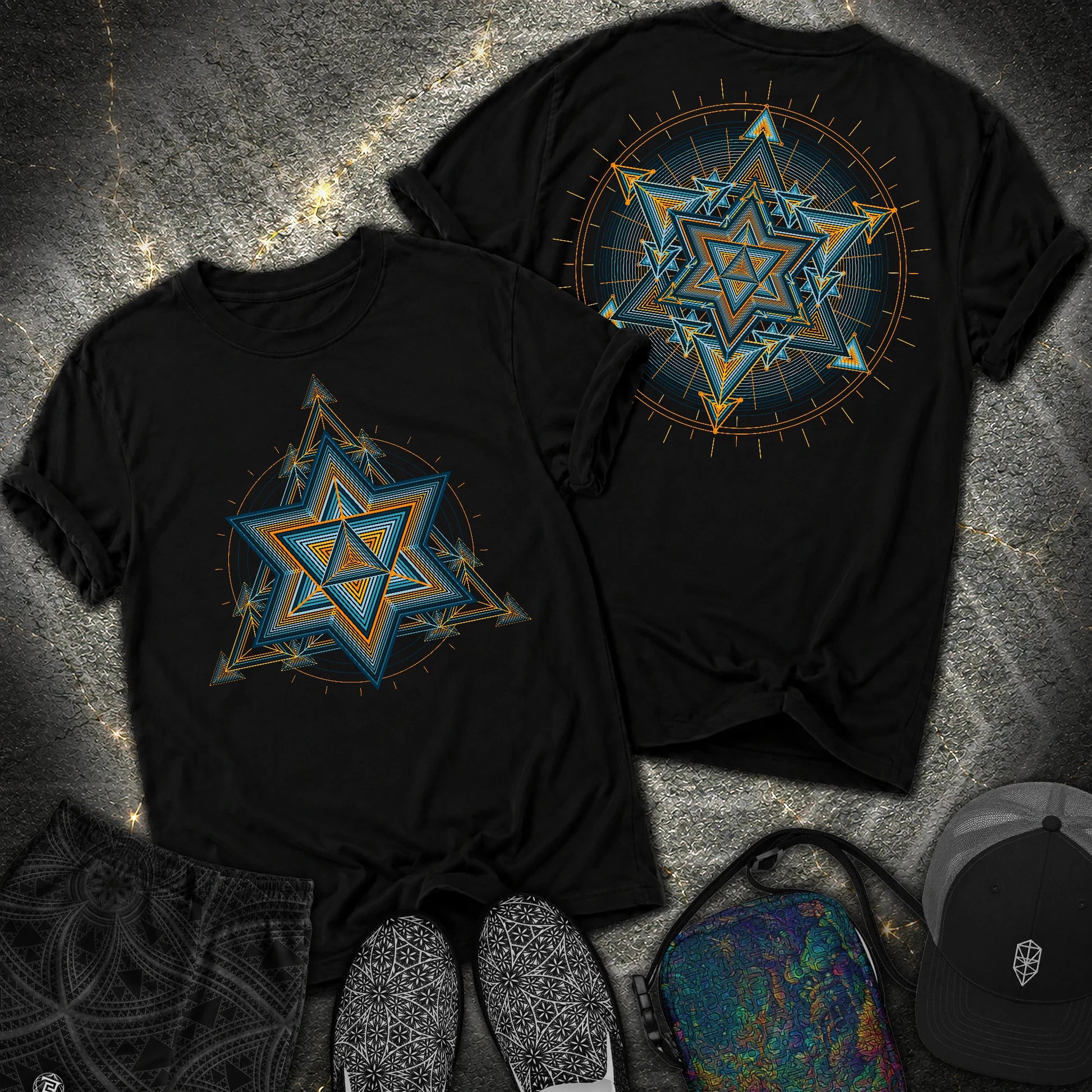Merkaba Light Matrix 2 Sided Comfort T-Shirt - Merkaba Light Matrix 2 Sided Comfort T-Shirt - Black