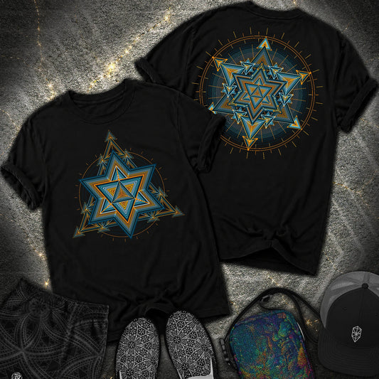 Merkaba Light Matrix 2 Sided Comfort T-Shirt - Merkaba Light Matrix 2 Sided Comfort T-Shirt - Black