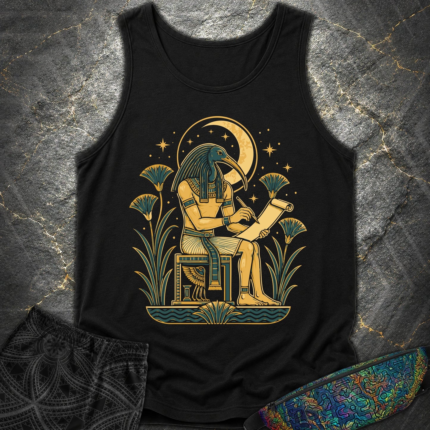 Moonlit Ibis Scribe - Moonlit Ibis Scribe Comfort Tank Top - Black