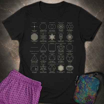 Sacred Geometry Figures Womens T-Shirt - Sacred Geometry Figures Womens T-Shirt - Black