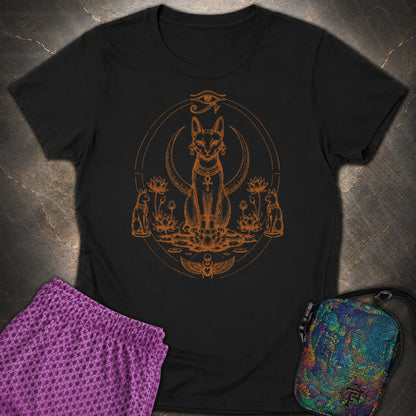 Sacred Cat Among Lotus Blooms - Sacred Cat Among Lotus Blooms Womens T-Shirt - Black