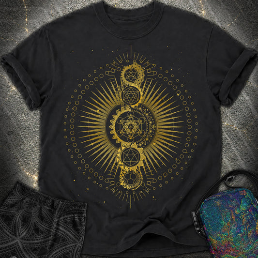 Sacred Geometry Radiating Mandala - Sacred Geometry Radiating Mandala Comfort T-Shirt - Black