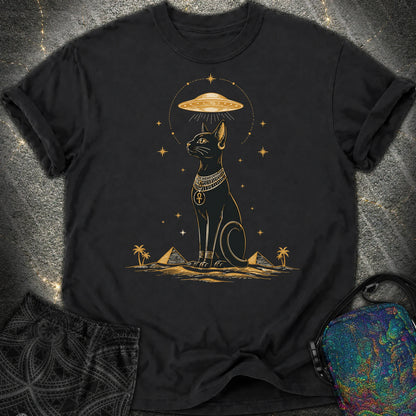 Celestial Cat Beneath the Starship - Celestial Cat Beneath the Starship Comfort T-Shirt - Black