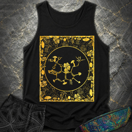 Psilocybin Molecule Mushroom Frame Comfort Tank Top - Psilocybin Molecule Mushroom Frame Comfort Tank Top - Black