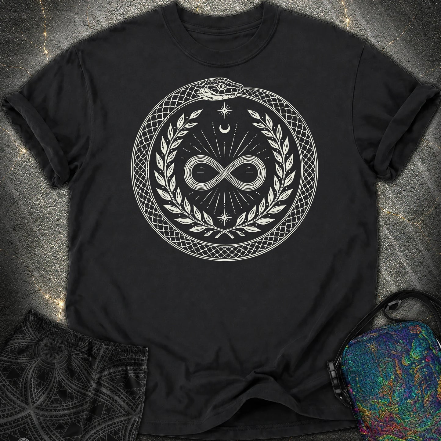888 Ouroboros Infinity Comfort T-Shirt - 888 Ouroboros Infinity Comfort T-Shirt - Black