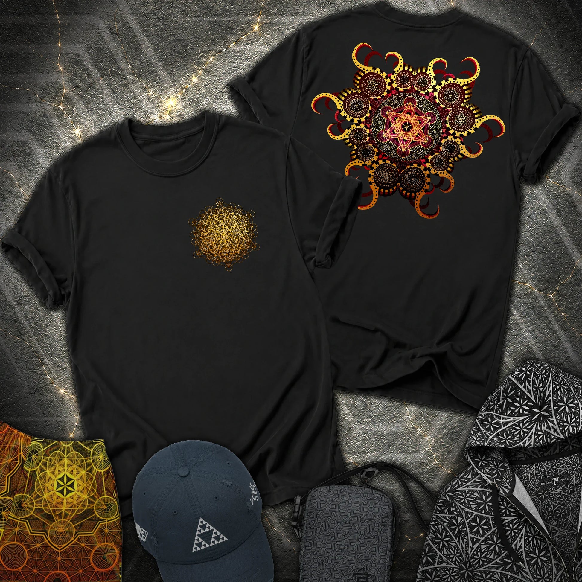 Organic Metatron 2 Sided T-Shirt - Organic Metatron 2 Sided T-Shirt - Black