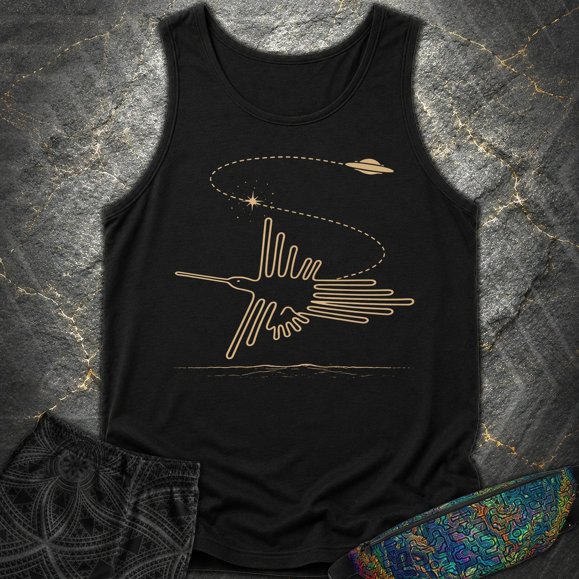 Geoglif Ptaka I Latający Spodek - Geoglif Ptaka I Latający Spodek Comfort Tank Top - Black