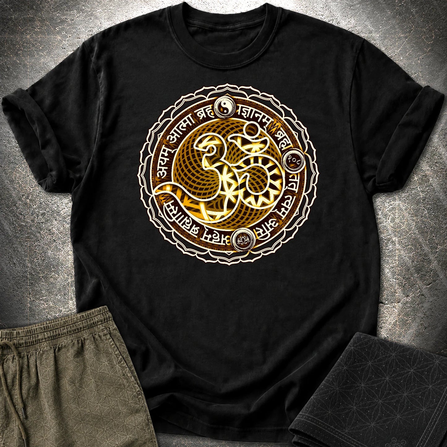 Ohm Sacred Sanskrit T-Shirt - Ohm Sacred Sanskrit T-Shirt - Black