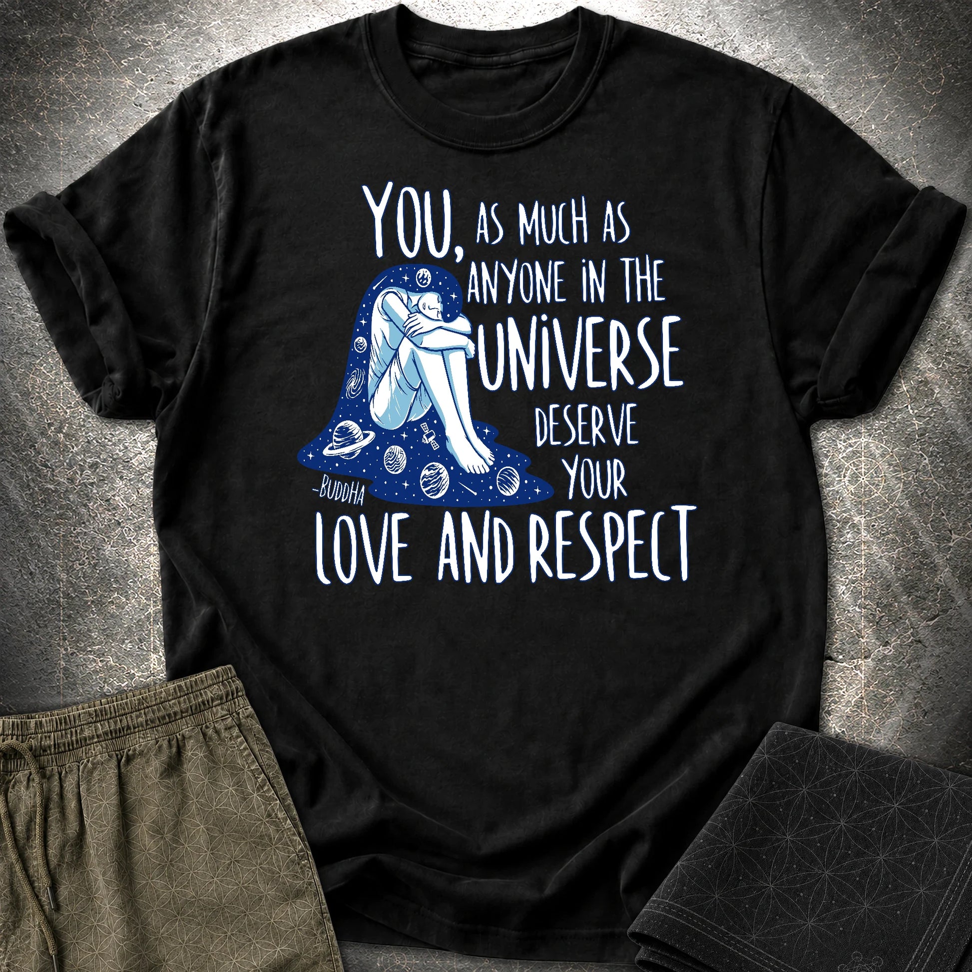 Buddha Love and Respect T-Shirt - Buddha Love and Respect T-Shirt - Black