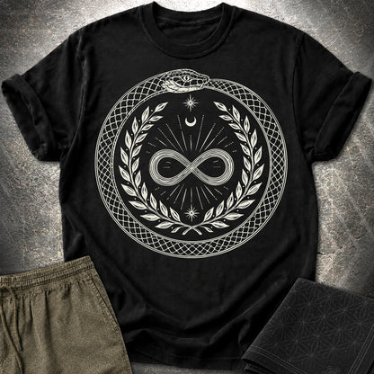 888 Ouroboros Infinity Unisex T-Shirt - 888 Ouroboros Infinity Unisex T-Shirt - Black