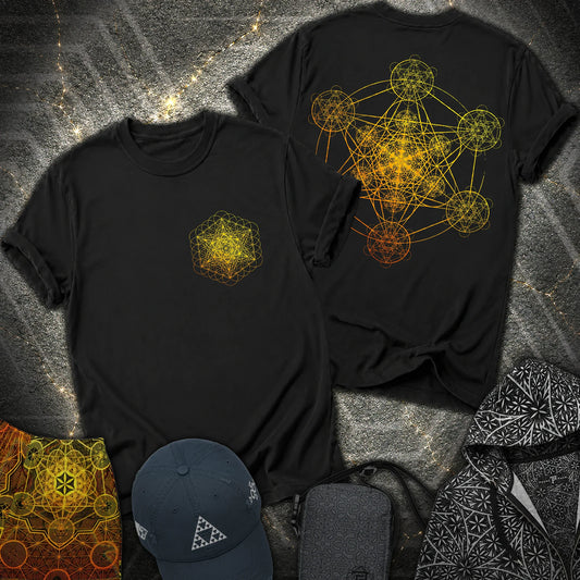 Fractal Metatron Universe 2 Sided T-Shirt - Fractal Metatron Universe 2 Sided T-Shirt - Black
