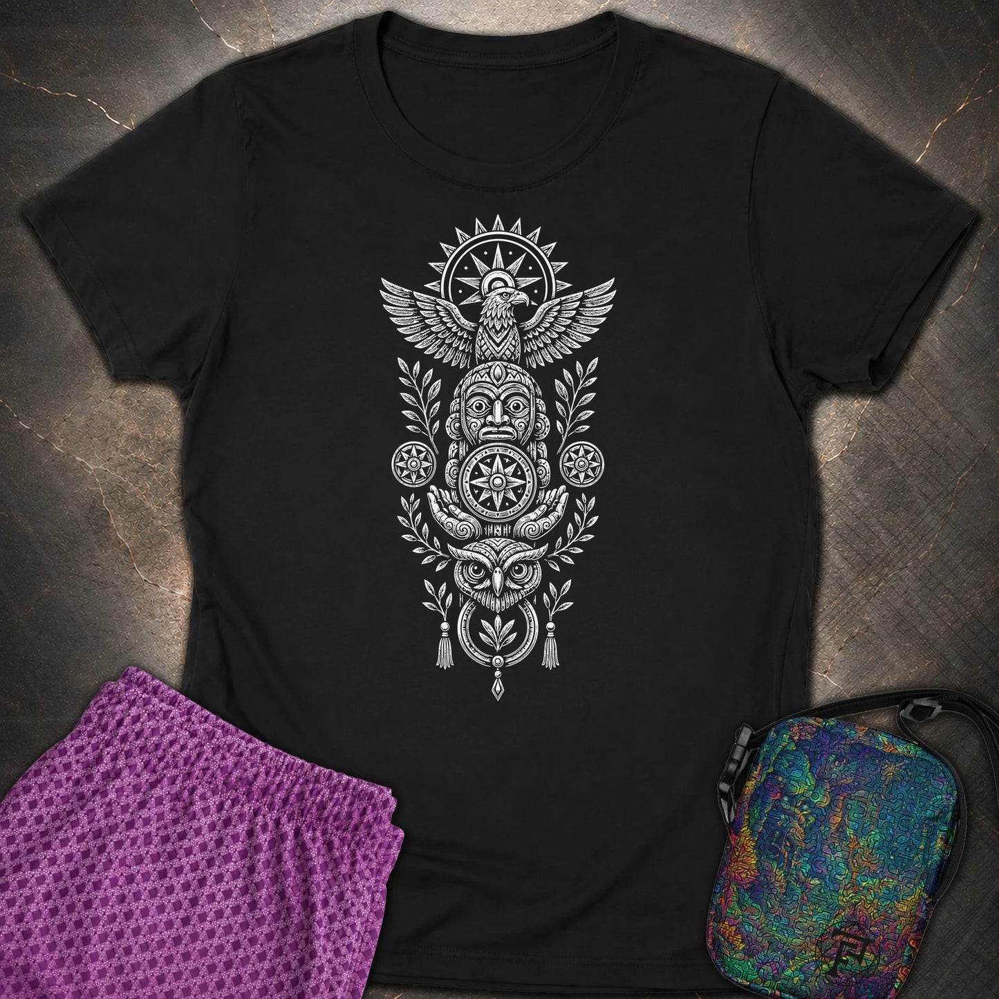 Totem White - Totem White Womens T-Shirt - Black
