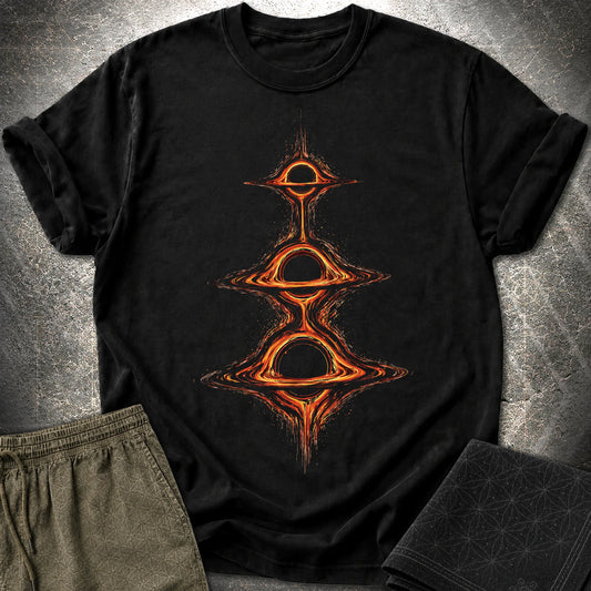 Cosmic Portals T-Shirt, Stacked Black Hole Shirt, Sci Fi Space Graphic Tee - Cosmic Portals T-Shirt, Stacked Black Hole Shirt, Sci Fi Space Graphic Tee - Black