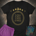 As Above So Below Gold Ouroboros Womens T-Shirt