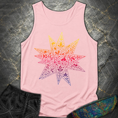 Colorful Stellated Dodecahedron - Colorful Stellated Dodecahedron Comfort Tank Top - Blossom